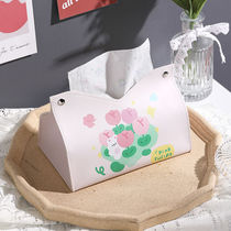 ins tulips tulip paper towels box home living room table top decoration light extravagant car creative storage box high face value paper box