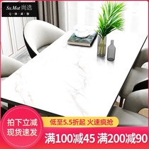 (Q elastic silicone table mat)Tablecloth Nordic light luxury net Red Waterproof and oil-proof wash-in Marble coffee table table mat