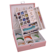 Jewelry box Princess European-style Korean large-capacity multi-layer lock jewelry storage bracelet jewelry earrings Earrings necklace