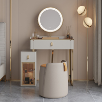 Nordic Net red solid wood dressing table bedroom modern simple storage cabinet integrated light Luxury Luxury High sense small makeup table