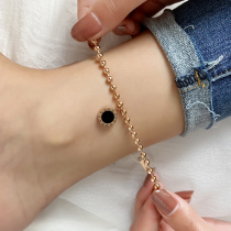 2021 New anklet female summer Net red high grade titanium steel footchain does not fade ins fairy gas niche foot ring