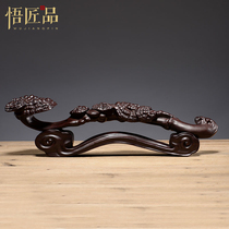 Ebony solid wood Ruyi decoration pendant Wood carving ganoderma lucidum mahogany handicraft decoration Home entrance decoration gift