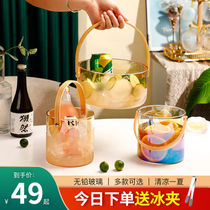 Creative glass ice bucket bar KTV commercial champagne beer red wine home Net red ice block bucket high face value