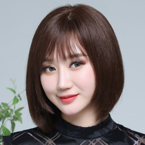 Wig female short hair real hair full real hair hair wave head set all true natural long hair age age female hair set