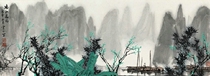 Li River Spring Rain Snow stone celebrity painting Chinese painting 83*30cm 