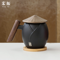 Ceramic tea water separation Home office tea brewing design sense cup mug Personal custom hat cup