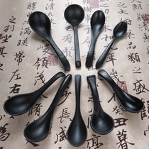 Melamine tableware black spoon long handle spoon commercial chopsticks holder ramen noodle soup spoon creative drop-resistant spoon