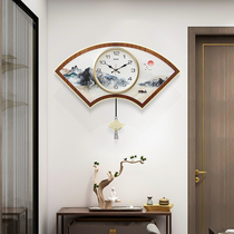 New Chinese wall clock living room mute creative atmosphere clock personality light luxury Chinese style swing clock home quartz clock