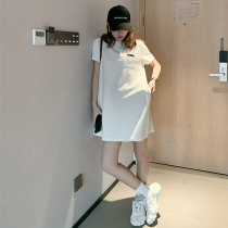 2021 new summer maternity dress spring and summer fashion maternity fashion hot mom mid-length cotton T-shirt dress