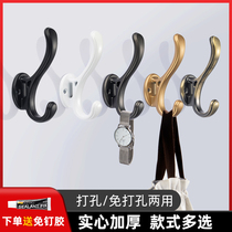 Hook into the door entrance shoe cabinet clothes hanging clothes hook wall-mounted wall wardrobe hook metal coat hook single punch-free