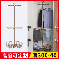 Custom hanger wardrobe corner rotating hanger cloakroom shelf 360 degree wardrobe pull basket hardware accessories