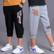 Boys  three-point pants 2021 new childrens cotton pants medium and large childrens childrens summer loose shorts thin section