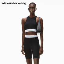 ALEXANDER WANG Ms Alexander Wang sports I-shaped reflective logo bra top black