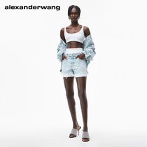 ALEXANDER WANG Womens Logo bite High-waisted Shorts Pebble bleach Color
