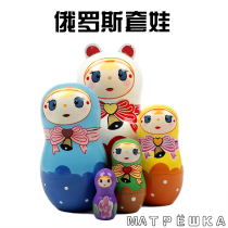 Russian sleeve baby head son little head dad 5 floors girls cute toy gift handicrafts