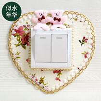 Switch wall sticker protective cover home lamp double socket fabric decoration creative simple modern cartoon cute home
