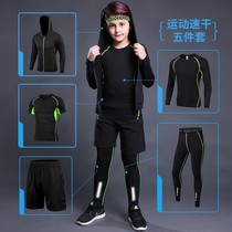 Childrens tights training suits quick-drying clothes mens running leggings spring and summer basketball football fitness suits