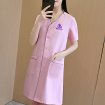 Skin management beauty overalls womens short-sleeved beauty salon white coat manicure manicure nurse uniform sleeve