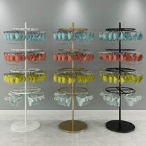 Clothing store hanging underwear underwear display stand floor-standing shorts socks bra shelf Nakajima round rotating shelf