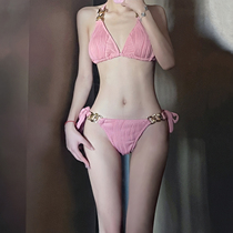 Hanging Neck Strap Bikini Swimsuit Womens Summer Triple-style South Korea Ins Wind Small Breasts to Sexy Hot Girl Senior Sensation