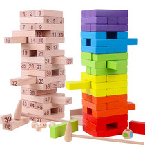 Wooden large stacked music digital layered stacked high block Tower Bar childrens beneficial intelligence toys adult board game