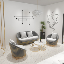 Minimalist office sofa tennis red beauty salon reception room sofa tea table Composition suit Beauty A shop Leisure sofa