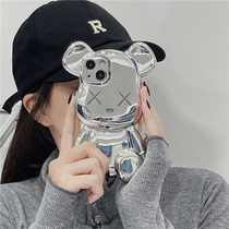 Solid Plated Violent Bear applies Apple 13 luxury mobile phone shell 13pro new 11 net red explosion 12 small crowdsourced high level sensant surge iPhone13promax full package anti-fall