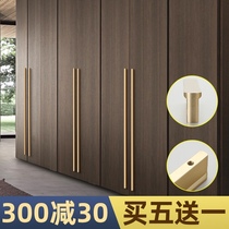 Nuoyouge modern simple light luxury cabinet Solid gold handle Nordic Copper black drawer wardrobe door handle