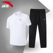 Anta Sportswear Suit Mens Official Flagship 2022 New Summer Mens Breathable Quick Dry Short Sleeves T-shirt Long Pants
