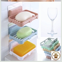 Non-perforated soap Household soap box sticky wall toilet Household hanging multi-layer sink wall soap 