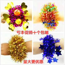 Kindergarten sequined wrist flower children dance performance hand flower games opening ceremony props bell bracelet