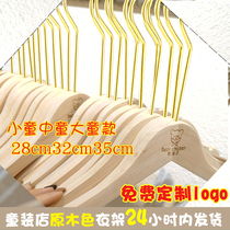Childrens clothing store hangers batch of childrens children wooden solid wood clothing store custom photo special non-slip wooden middle and large children