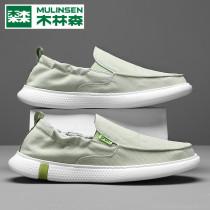 Wood Linson Cloth Shoes Mens Summer Leisure A Foot Pedal Old Beijing Sails Shoes Mens Shoes 2022 New Breathable Sloth Shoes