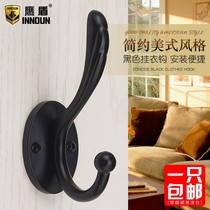 Eagle Shield American black hanging clothes hooked up to door opening wall hanging clothes hooks single wardrobe clothes hat hook Nordic