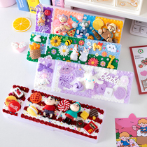 diy cream glue stationery box Homemade cute cartoon handmade puzzle creative doll pencil box for students