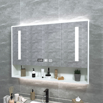 Smart bathroom mirror cabinet Wall-mounted bathroom mirror with defogging toilet Toilet makeup mirror Waterproof locker