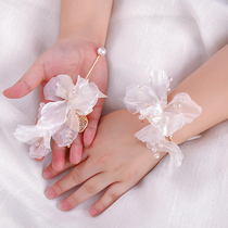 Korean bride wrist flower Super Xiansen bridesmaid sister group hand flower brooch brooch groomsman groom wedding ceremony