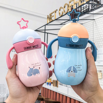 316 stainless steel star baby thermos cup cute cartoon children silicone straw water Cup outdoor portable cup