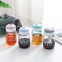 Digital Portable Flower Tea Plastic Cup Large Capacity Seal Anti-Leakage Outdoor Sports Water Cup Student Anti-Fall With Hand Mug