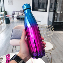 Large capacity gradient Coke bottle thermos cup Net red water Cup outdoor sports fitness male and female student couple Cup