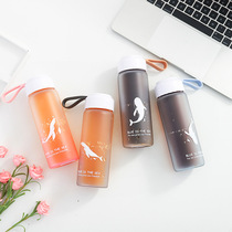 Korean trend whale color glass portable cute hipster outdoor portable water Cup student Cup