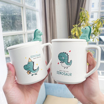 Cute cartoon matte dinosaur ceramic cup with lid with spoon water Cup for men and women hipster student creative mug