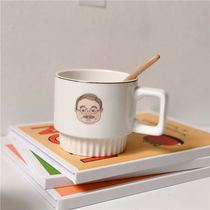 South Korean couples cup ceramic Amale Grandmother Marks Cup Grandmother Milk Coffee Water Cup Milk Cup