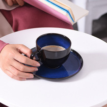 European style retro kiln glaze coffee cup saucer set restaurant Cafe simple mug
