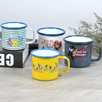 Padded enamel cup retro nostalgic Snoopy cartoon Cup creative childrens large small mug mug