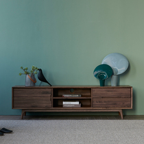 Hewu Workshop North American black Walnut full solid wood TV cabinet Nordic modern simple living Room log floor cabinet furniture