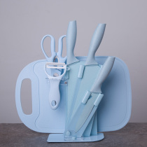 Wheat kitchen knife Childrens kitchen knife Household kitchen knife cutting board Two-in-one cutting board Baby baby food auxiliary tools