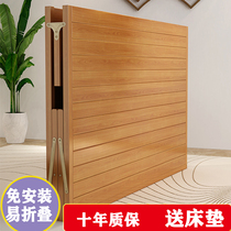 Bamboo bed folding bed single double double simple bed rental room lunch bed home temporary guest hard board bed camp bed camp bed portable