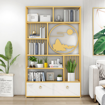 Bookshelf shelf creative light luxury bookcase living room simple storage modern metal floor-free display storage