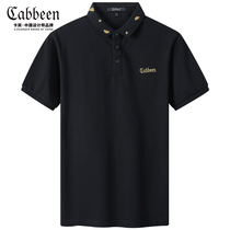 (Ice oxygen cool fabric) Carbine mens 2021 summer new gold thread bee embroidery black fit polo shirt